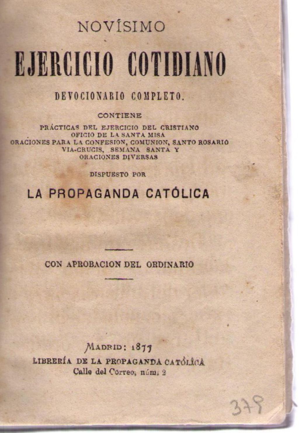 Coberta de Novísimo ejercicio cuotidiano